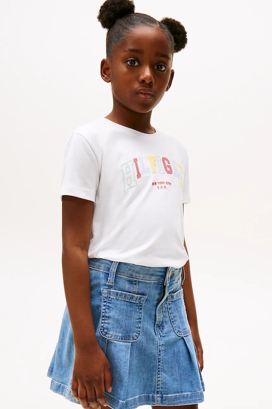 

Детская хлопковая футболка Tommy Hilfiger, белый