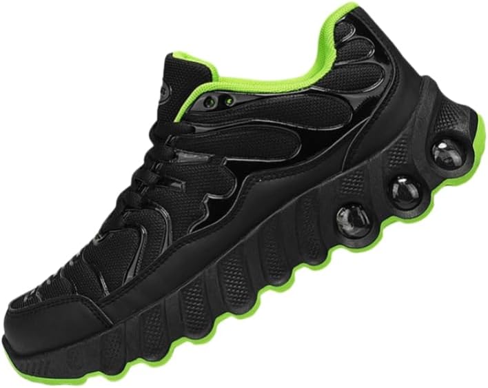 

Мужские повседневные спортивные кроссовки - беговые кроссовки с толстой подошвой, выполненные из комфортных, приятных для кожи материалов для активного образа жизни каждый день Hoalox, черный/зеленый