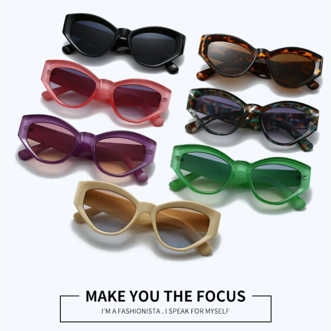 

Модные солнцезащитные очки «кошачий глаз» большого размера для женщин и мужчин, винтажные очки с градиентной оправой и защитой от УФ-излучения UV400 TYUVIVO, Pink