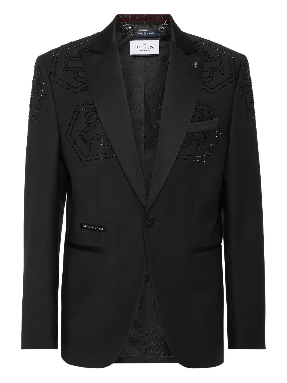 

Блейзер, украшенный стразами Philipp Plein, черный
