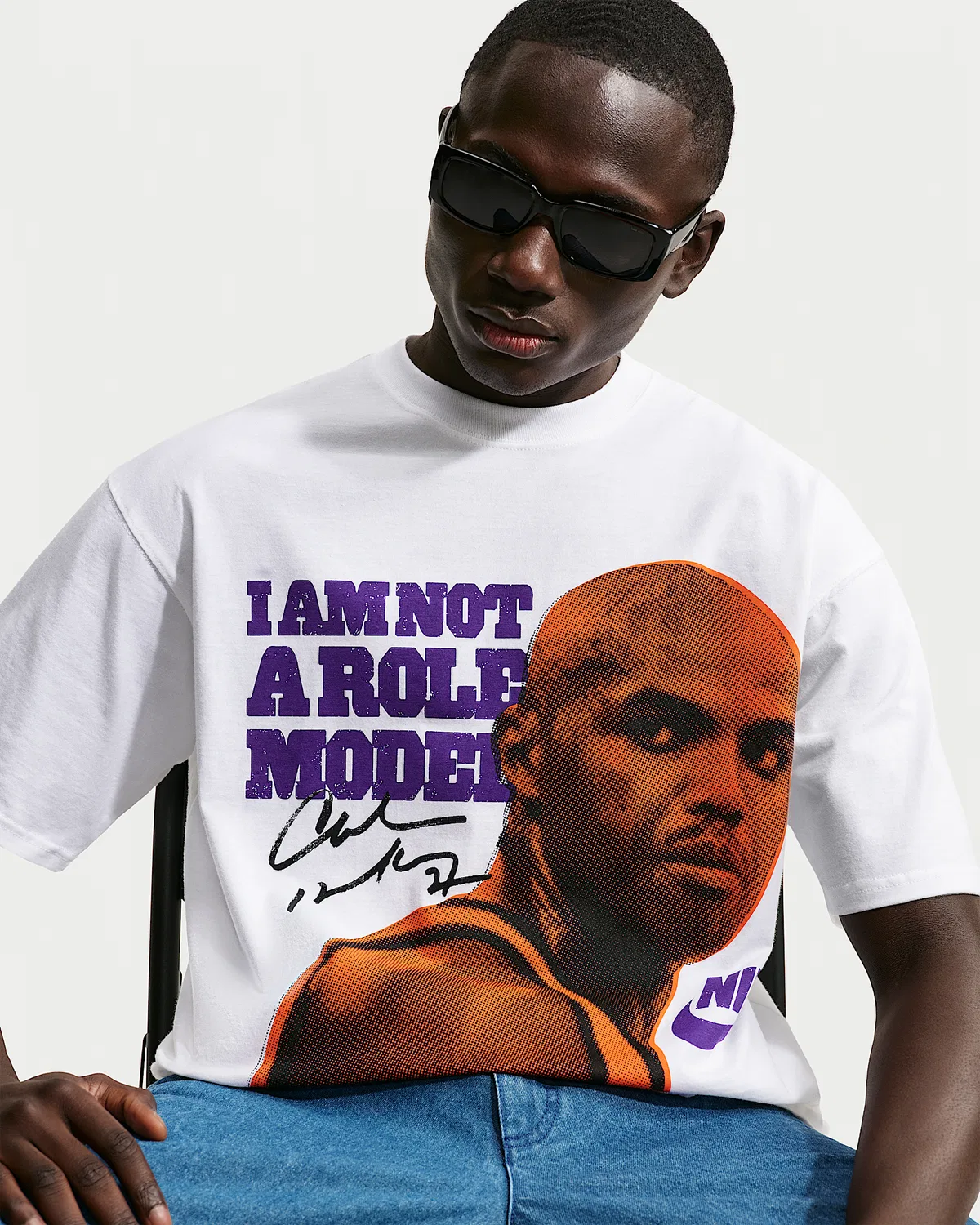 Мужская футболка Max90 с коротким рукавом Nike Sportswear "Charles Barkley", White — фото 3