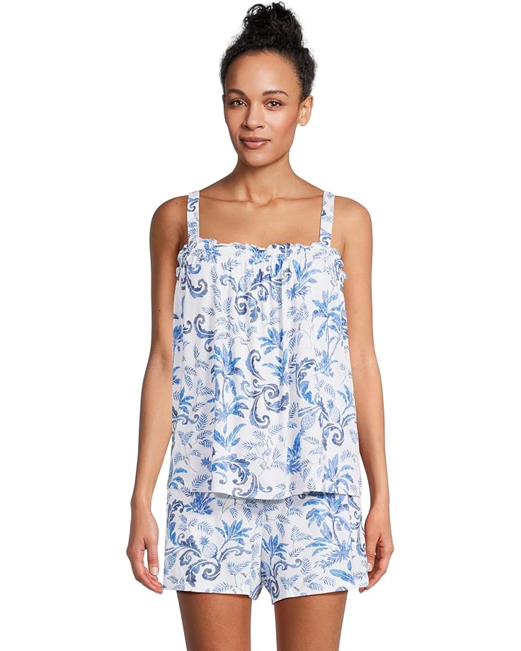 

Пижама Tommy Bahama Boxer Tank Pajama Set, цвет White Blue Floral