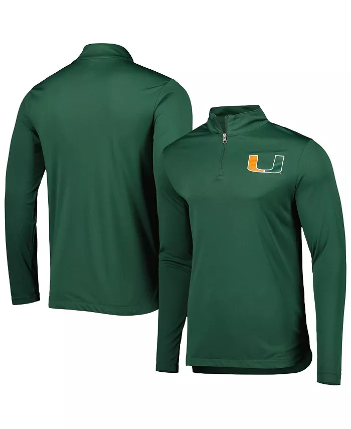 

Мужская зеленая толстовка Miami Hurricanes Tough Minded с молнией на четверть Fanatics