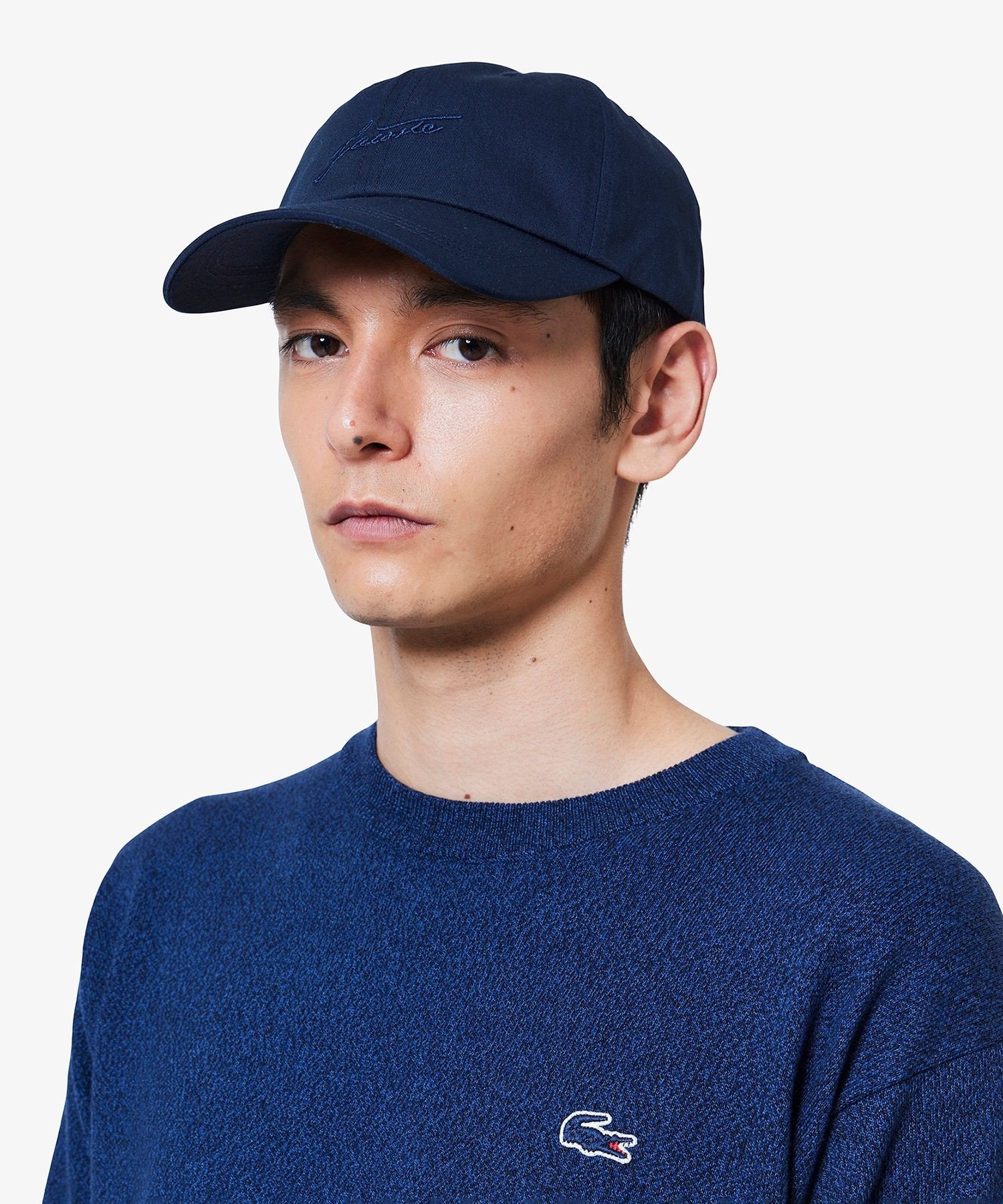 Трикотажная футболка из смешанного меланжевого трикотажа в трех цветах LACOSTE, Indigo Blue — фото 3