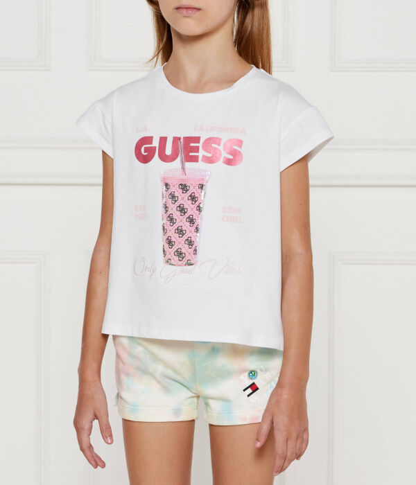 

Футболка детская Guess с рисунком, белый
