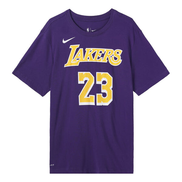 

Футболка Nike Dri-FIT NBA limited Los Angeles Lakers LeBron James No. 23 Quick Dry Short Sleeve Purple, фиолетовый