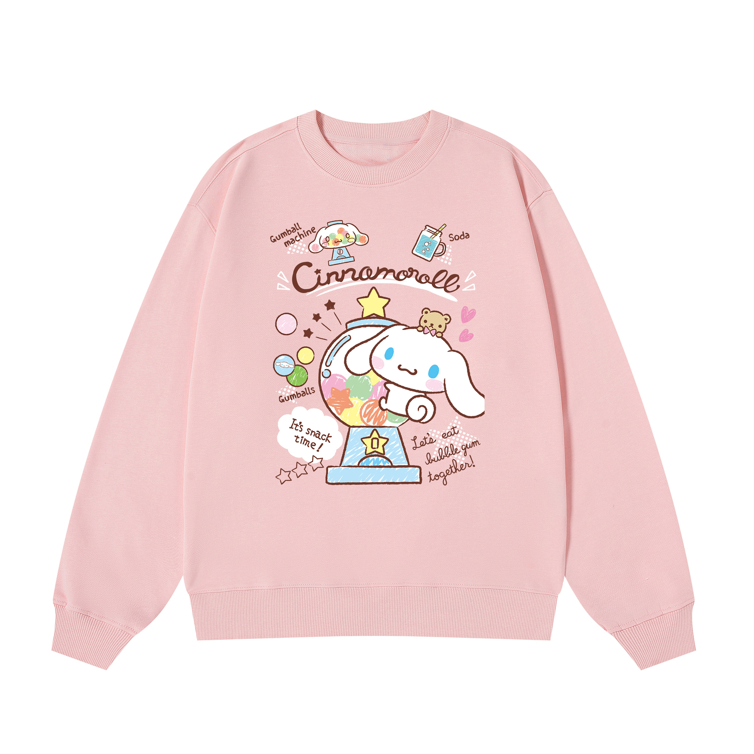 

Свитшот унисекс Cinnamoroll Yugui Dog в цвете heather gray Sanrio, розовый