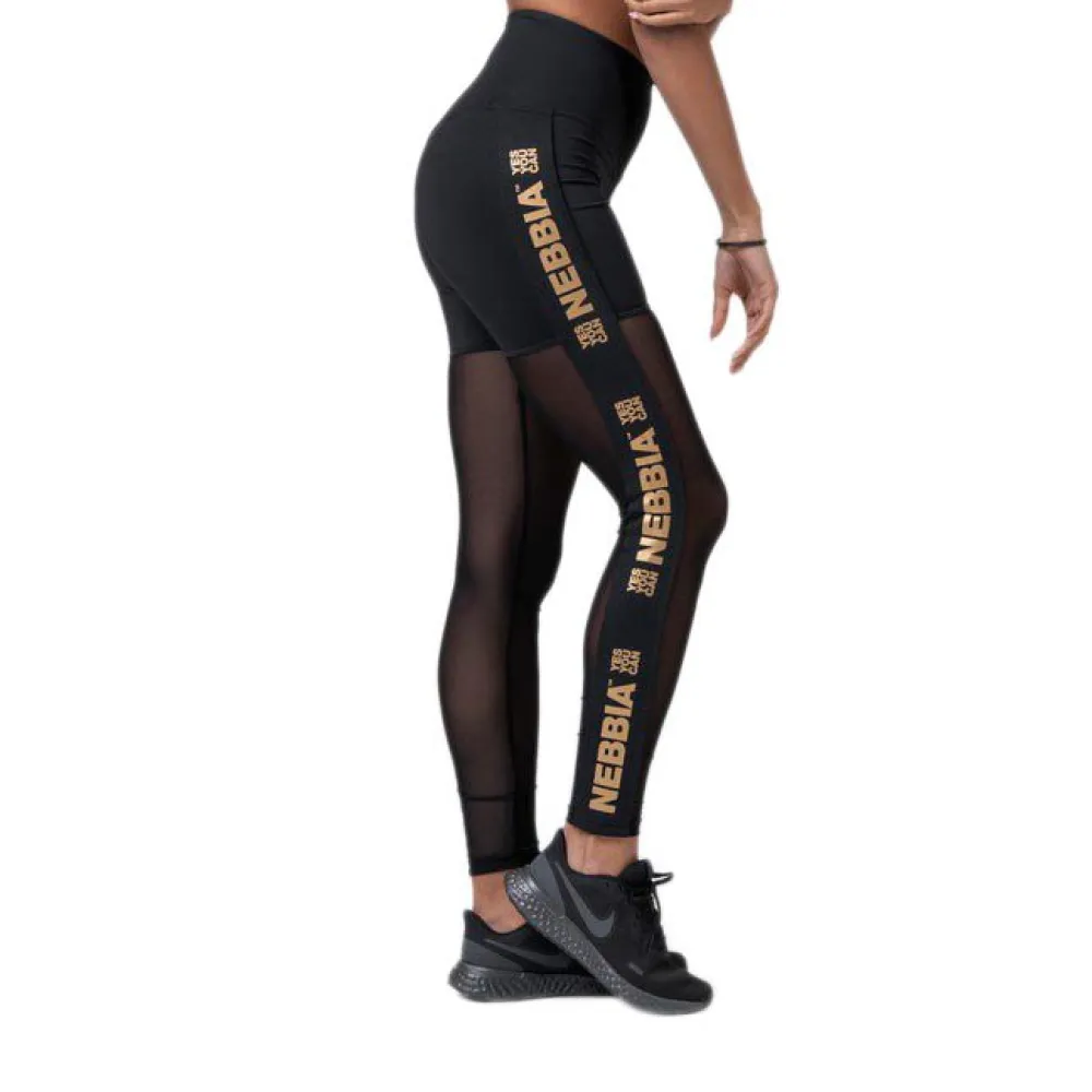 

Леггинсы Nebbia Intense Gold Mesh, черный