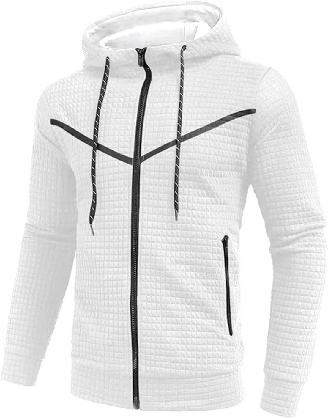 

Мужская толстовка с капюшоном на молнии, легкая, с карманами