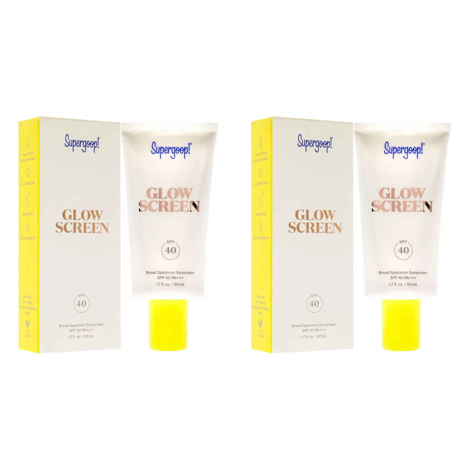 Лосьон для тела Glowscreen SPF 40 от Supergoop для женщин - 1,7 унции - упаковка из 2 штук, бежевый — фото 3