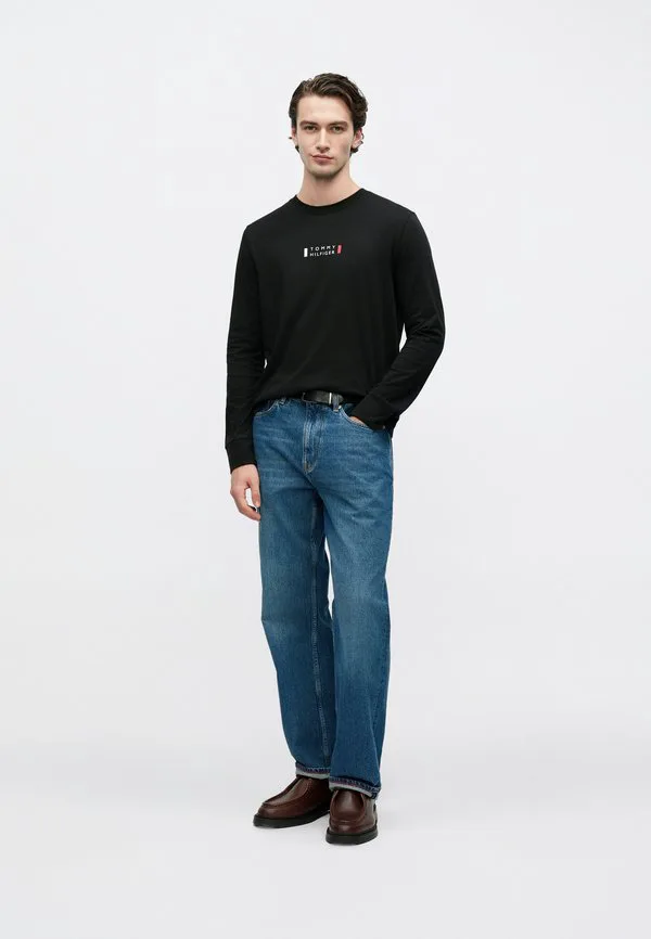 Футболка с длинным рукавом и логотипом Tommy Hilfiger, Black — фото 2