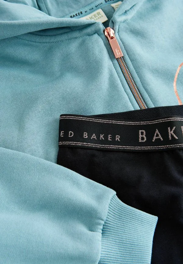Худи с графическим принтом и застежкой-молнией на четверть длины. Baker By Ted Baker, New Blue — фото 3