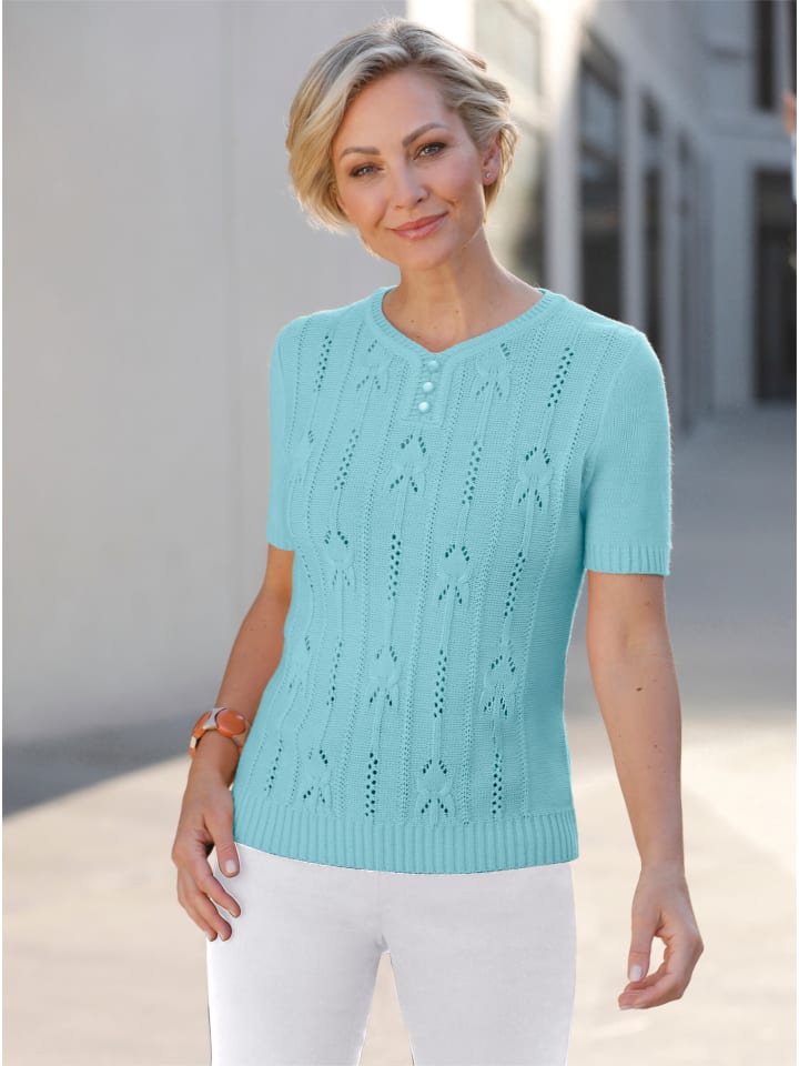 

Свитер с короткими рукавами цвета аквамарина WITT WEIDEN