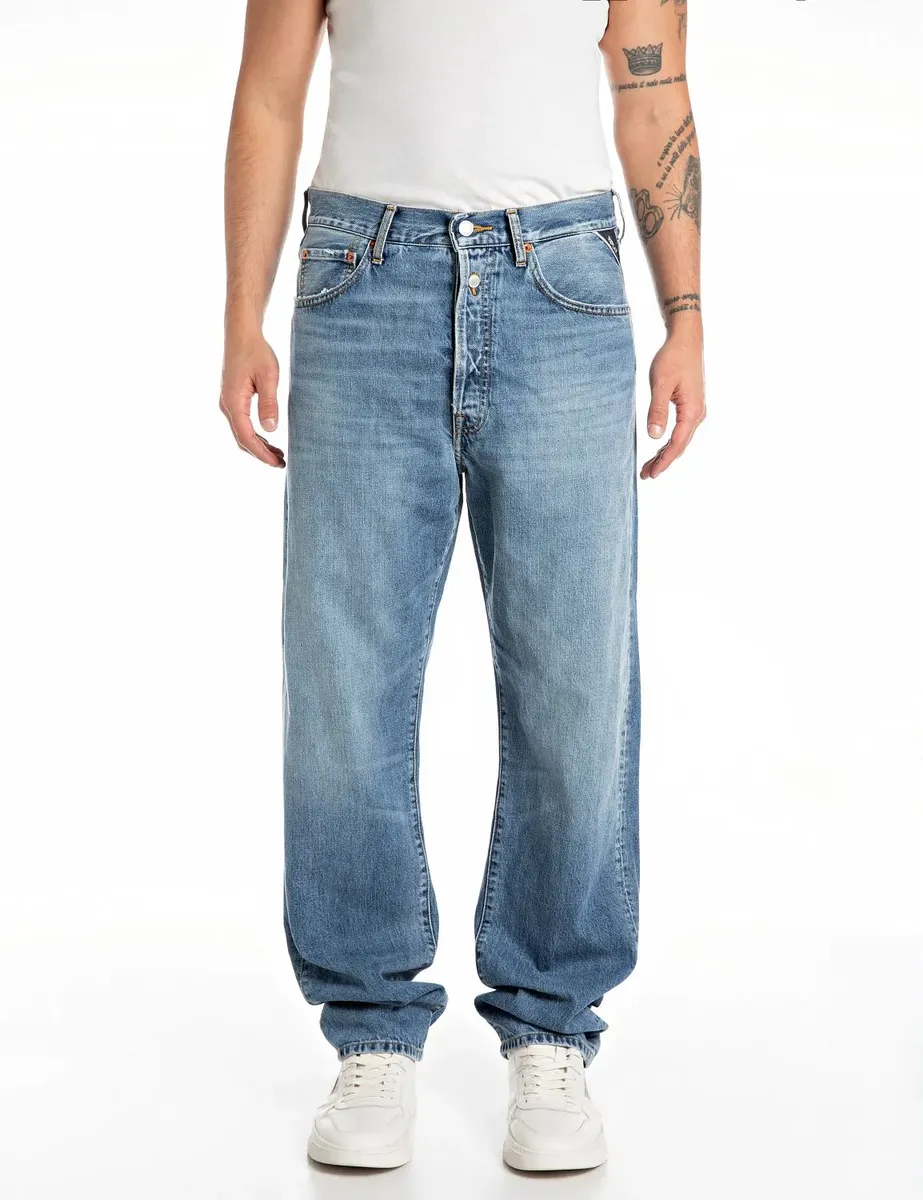 

Прямые джинсы Replay "M9Z1 9Zero1 90's Straight Fit" с потертым эффектом, синий