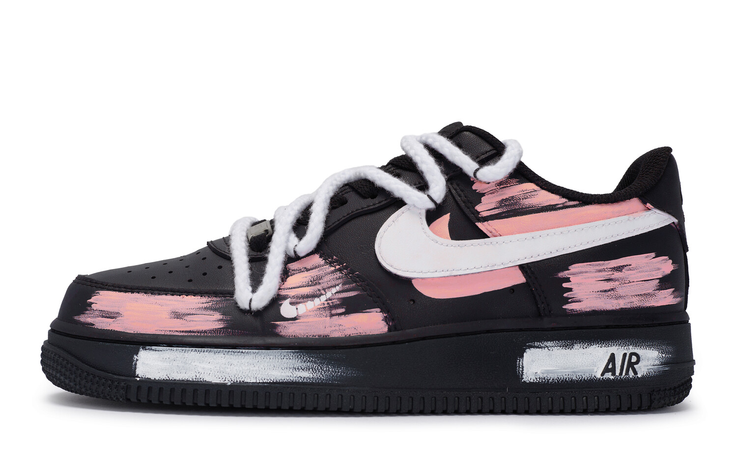 Кроссовки Nike Air Force 1 Skateboarding Shoes Unisex Low-top Orange Powder, черный/оранжевый