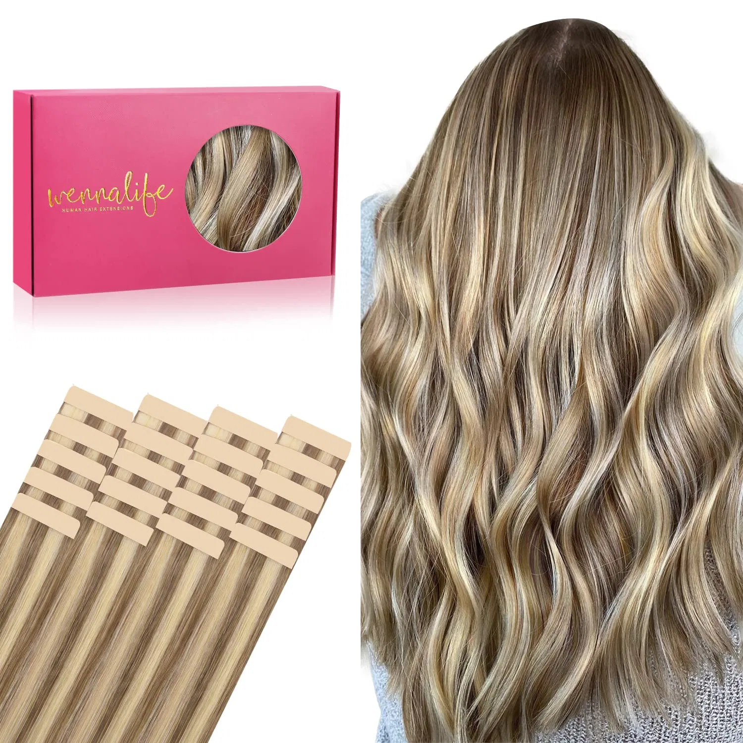 Накладные пряди на ленте из натуральных волос Remy от Wennalife, 35 см Wennalife