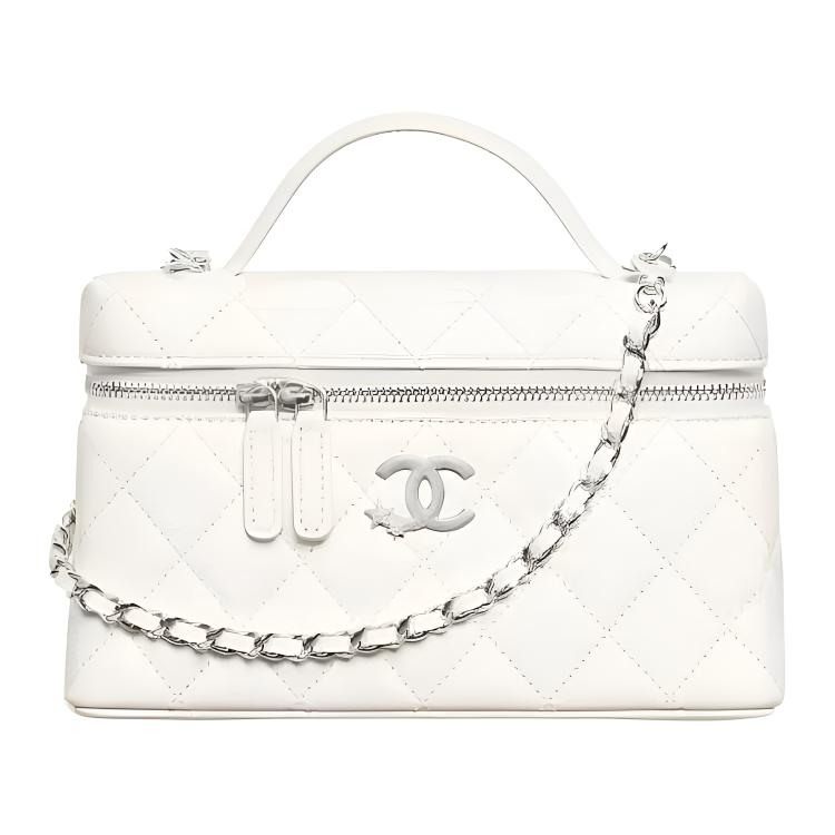 

CHANEL Женская белая сумка через плечо из телячьей кожи