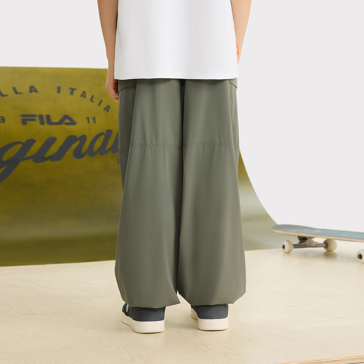 Штаны летние Stone Grind Green FILA KIDS, зеленый — фото 4