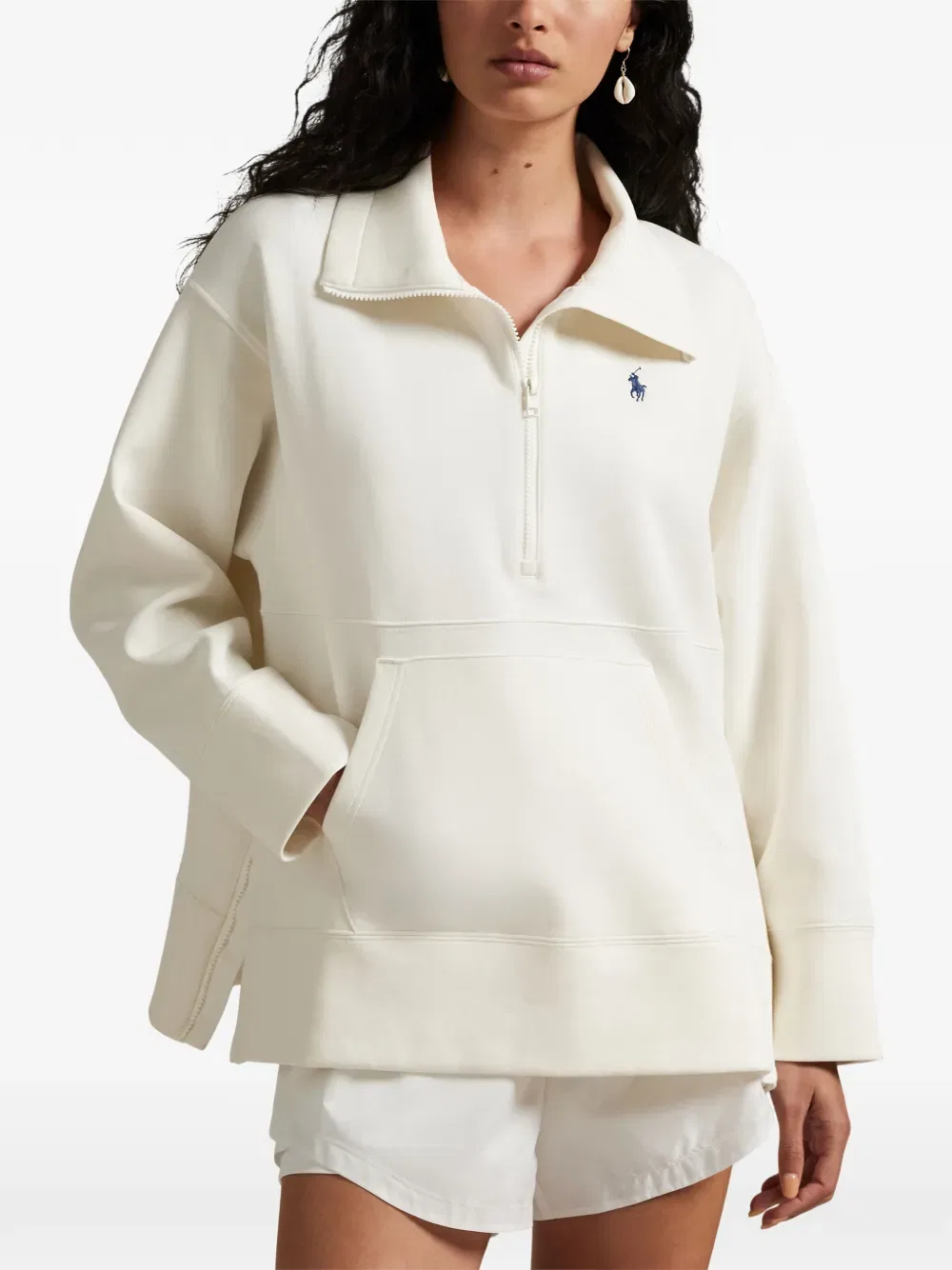 Толстовка Polo с пони и застежкой-молнией до середины груди Polo Ralph Lauren, белый — фото 3
