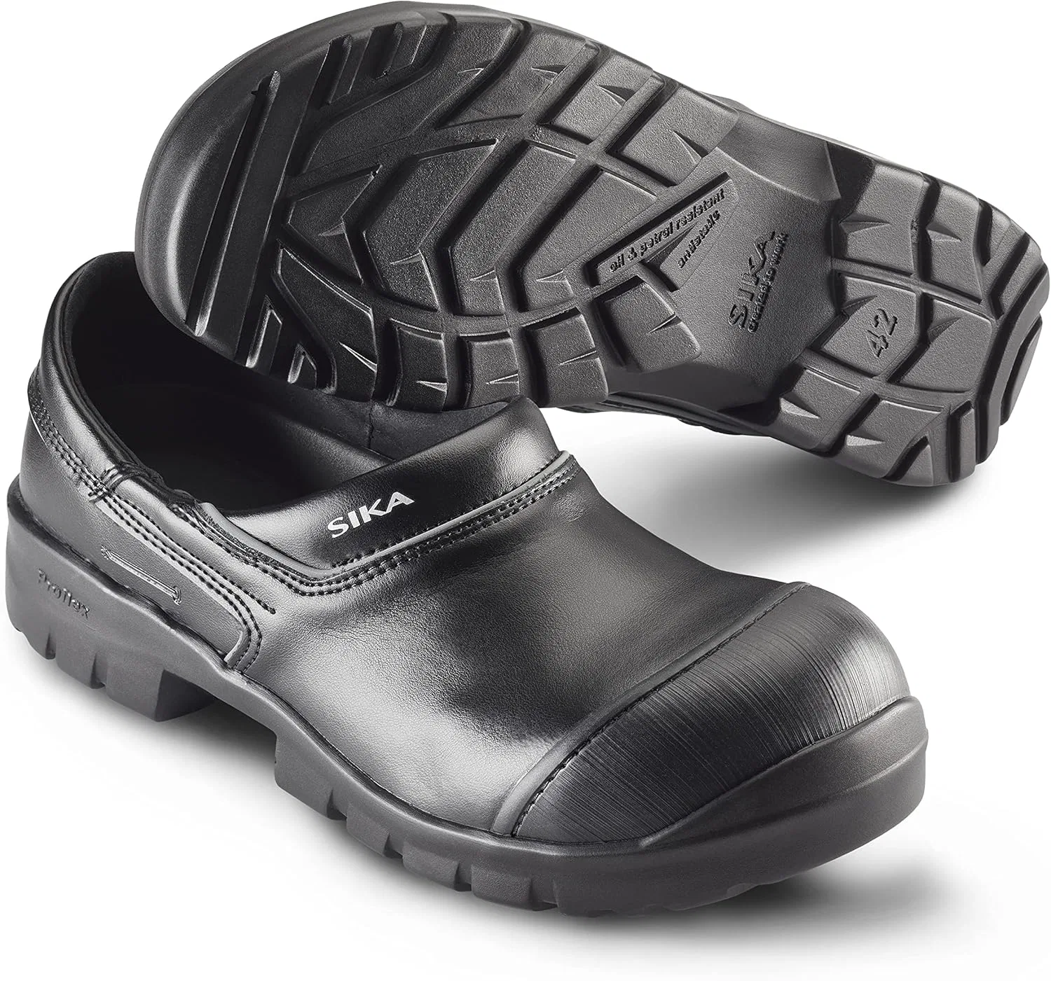 Сабо SIKA Unisex Proflex Sicherheitsclogs, geschlossene Arbeitsclogs mit ProNose, rutschfeste PU-Sohle, Permair-Leder, Stoßdämpfende Sicherheitsschuhe für Landwirte, Bauarbeiter und Industriearbeiter, Black — фото 3
