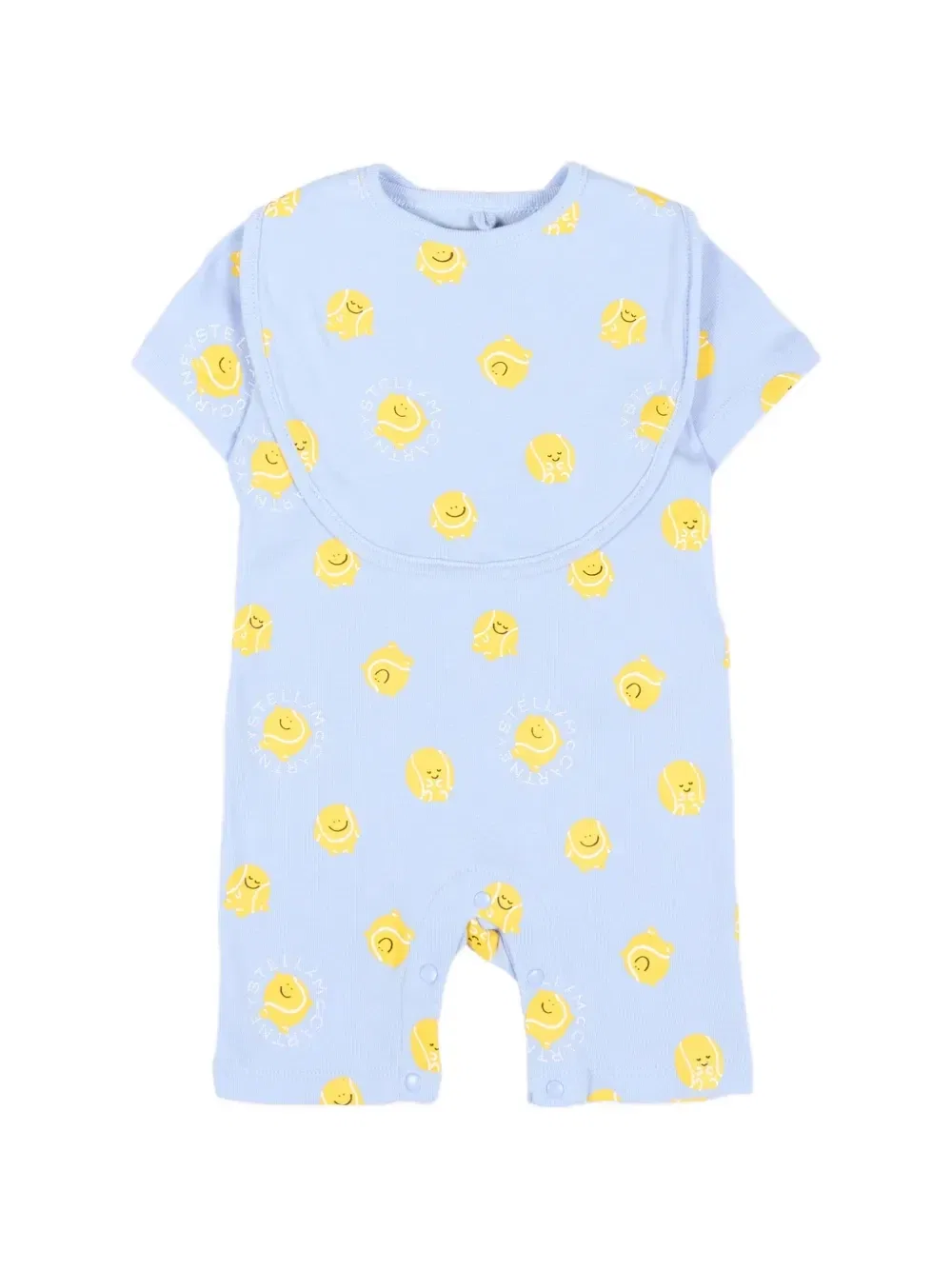Комплект из нагрудника и ромпера с принтом Stella McCartney Kids, синий