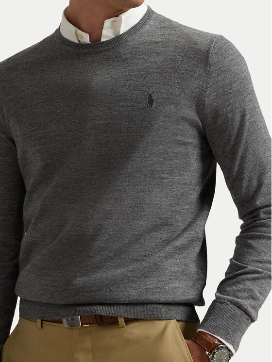 Свитер slim fit 710946143002 Polo Ralph Lauren, серый — фото 4