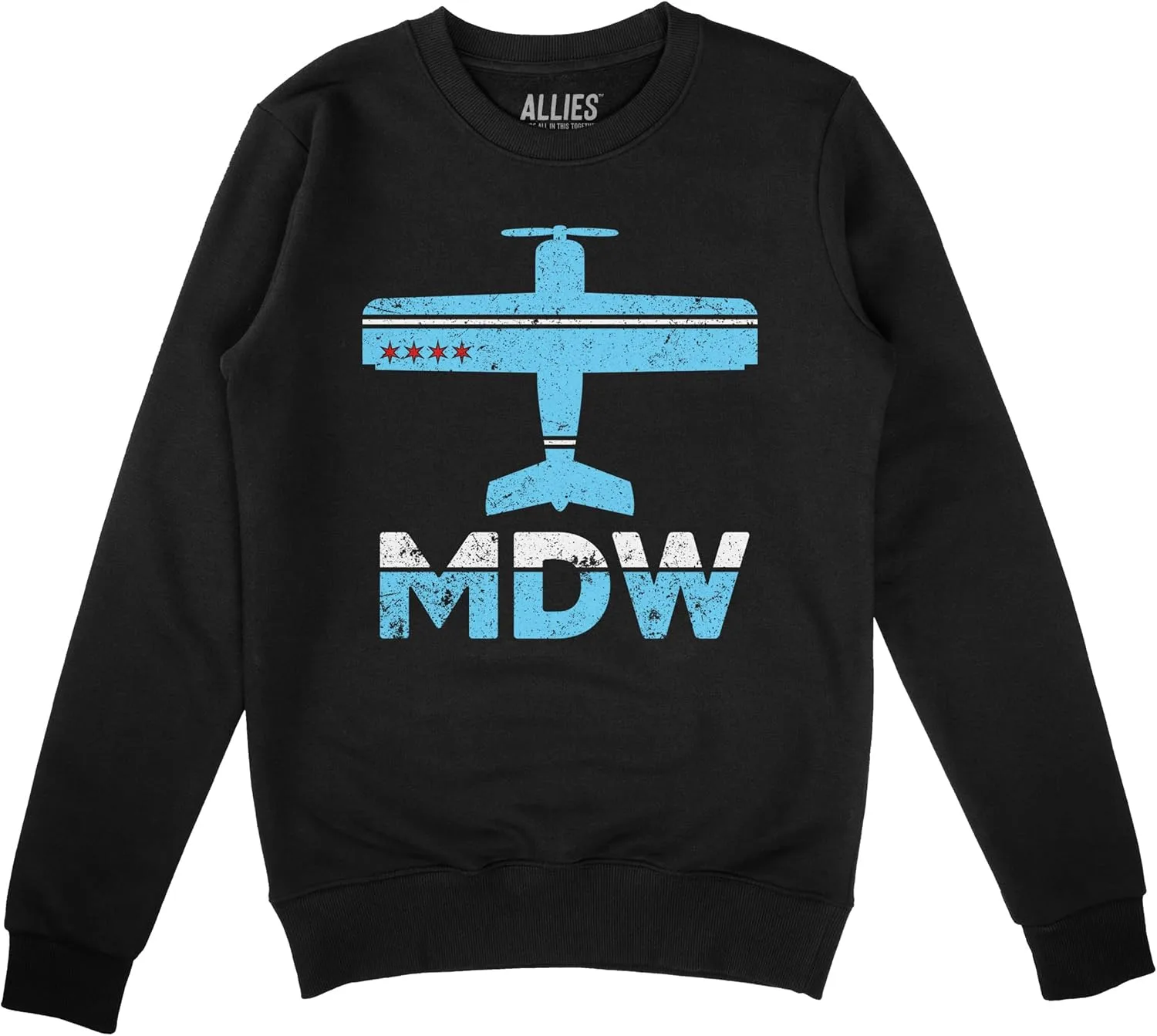 

Свитшот Chicago MDW Airport с винтажным дизайном самолета Midway Allies