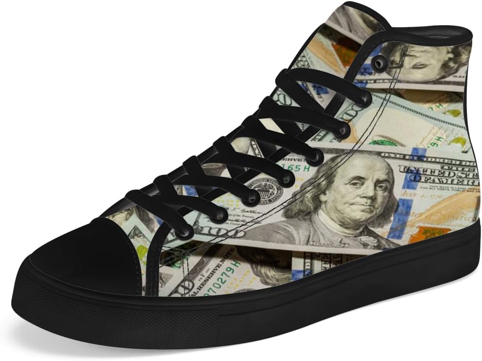 

Кеды на высокой подошве Chebing с долларовым принтом, тканевые, шнуровка, повседневная обувь, подарок для мужчин и женщин, 617 Green