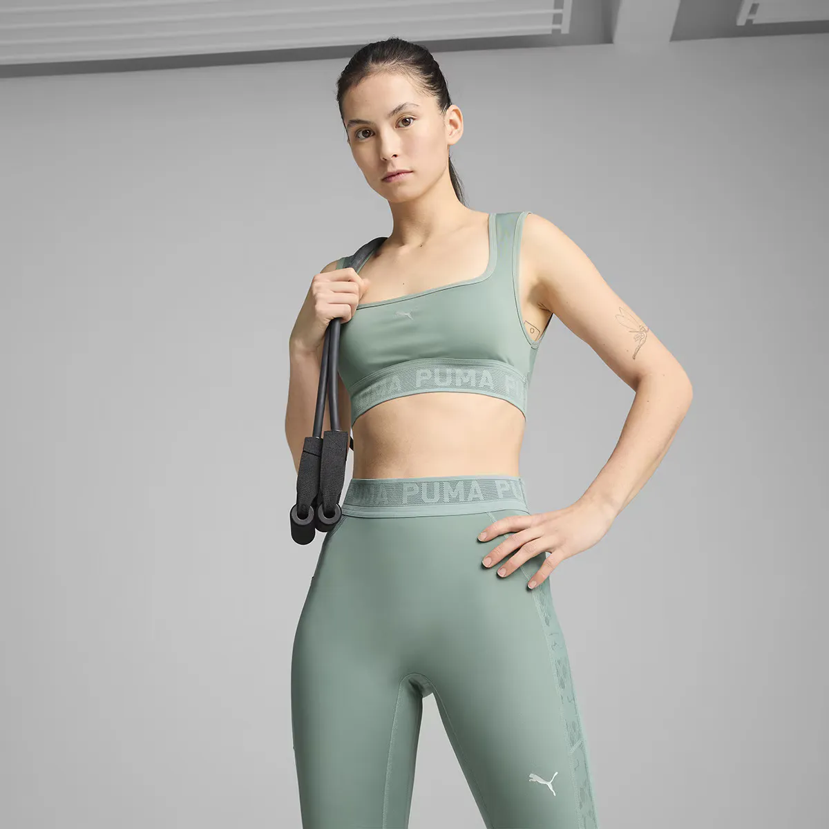 

Move кружевной бюстгальтер Puma женский топ, зеленый