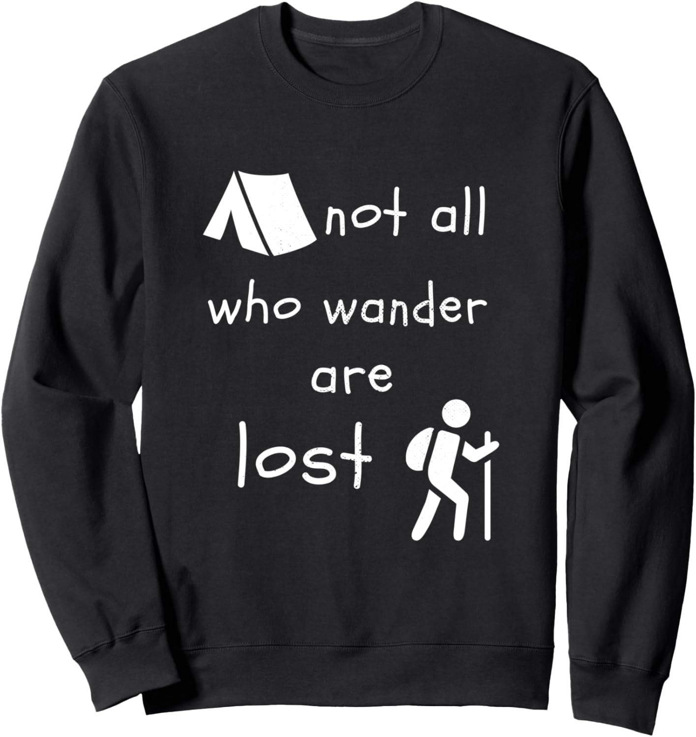 

Палатка для кемпинга, подарок для любителей путешествий, толстовка с надписью «Не все, кто странствует, потеряны» Wanderlust Gifts For Travelers Camping Designs, черный