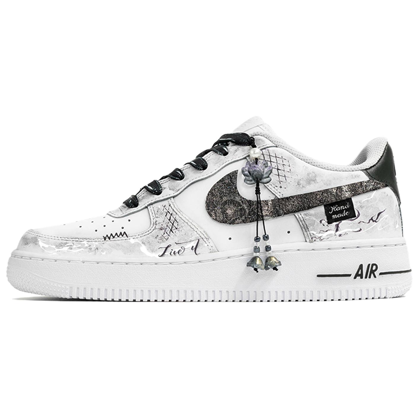 Мужские низкие скейтбордистские кроссовки Air Force 1 Kaleidoscope, Smoky Ink Stationery, Shopping Bag, устойчивые к истиранию Nike, белый — фото 3
