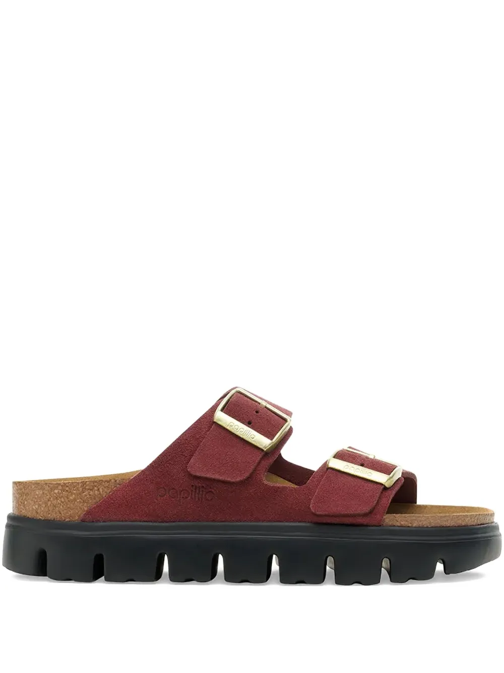 Шлепанцы на платформе с пряжками BIRKENSTOCK, красный