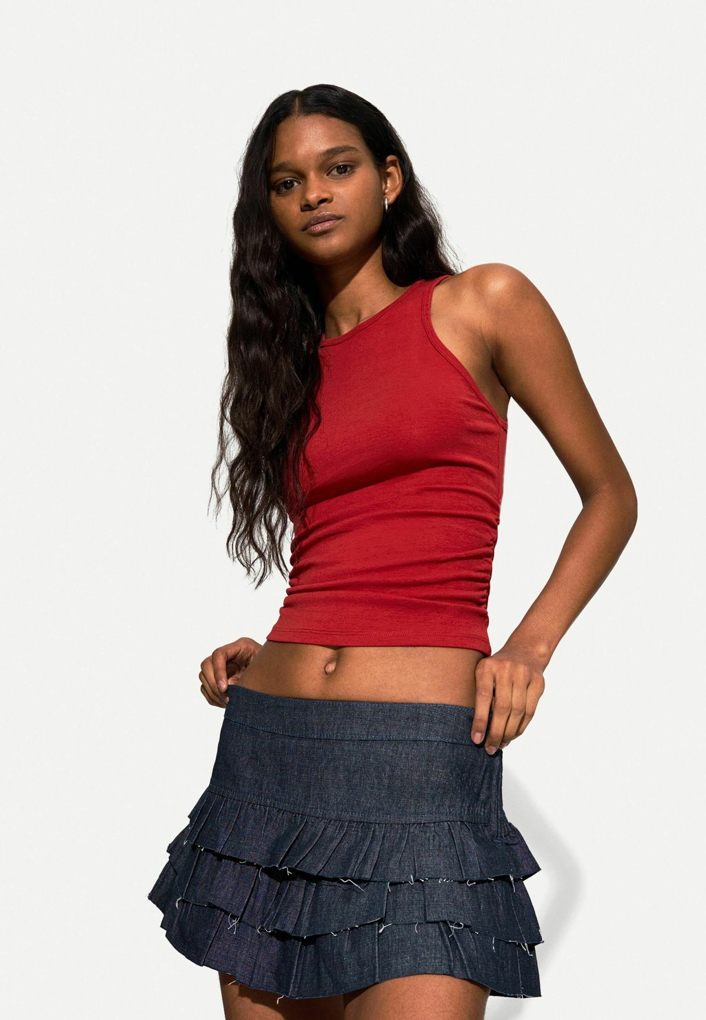 

Мини-юбка Bershka, синий