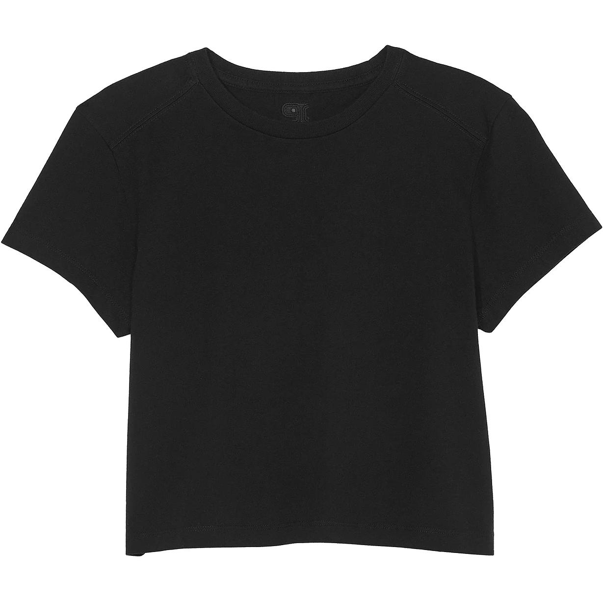 

Розовая хлопковая укороченная футболка Heritage/Черная Футболка Женская Pure Black Victoria's Secret, Pure Black/Черная