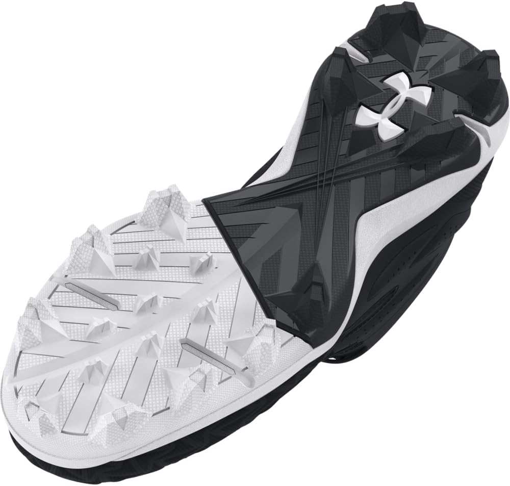 Бейсбольные бутсы Under Armour для мальчиков Leadoff Mid RM JR 3.0, белый/черный — фото 3