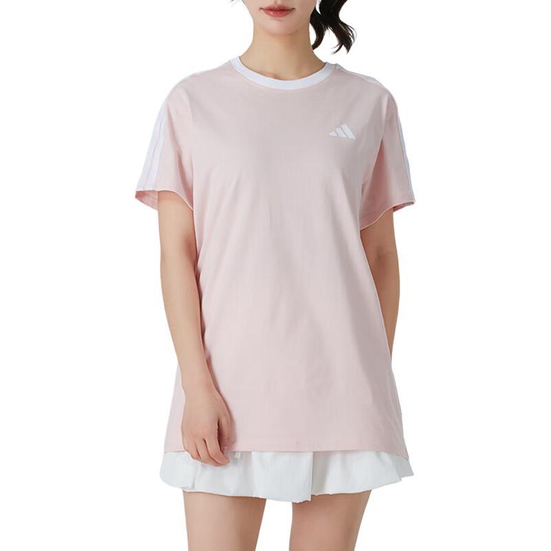 Футболка Adidas Originals Boyfriend Regular, светло-розовый/белый — фото 2