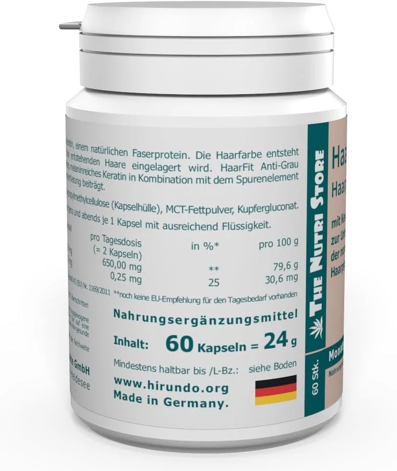 Капсулы HaarFit Anti-Grey с пигментом для волос, 60 шт. ‎The Nutri Store — фото 2