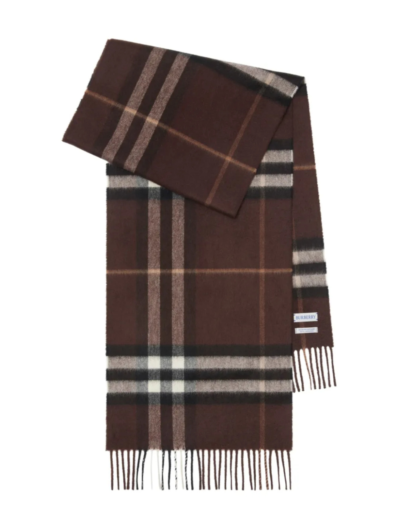 

Burberry кашемировый шарф в клетку, коричневый
