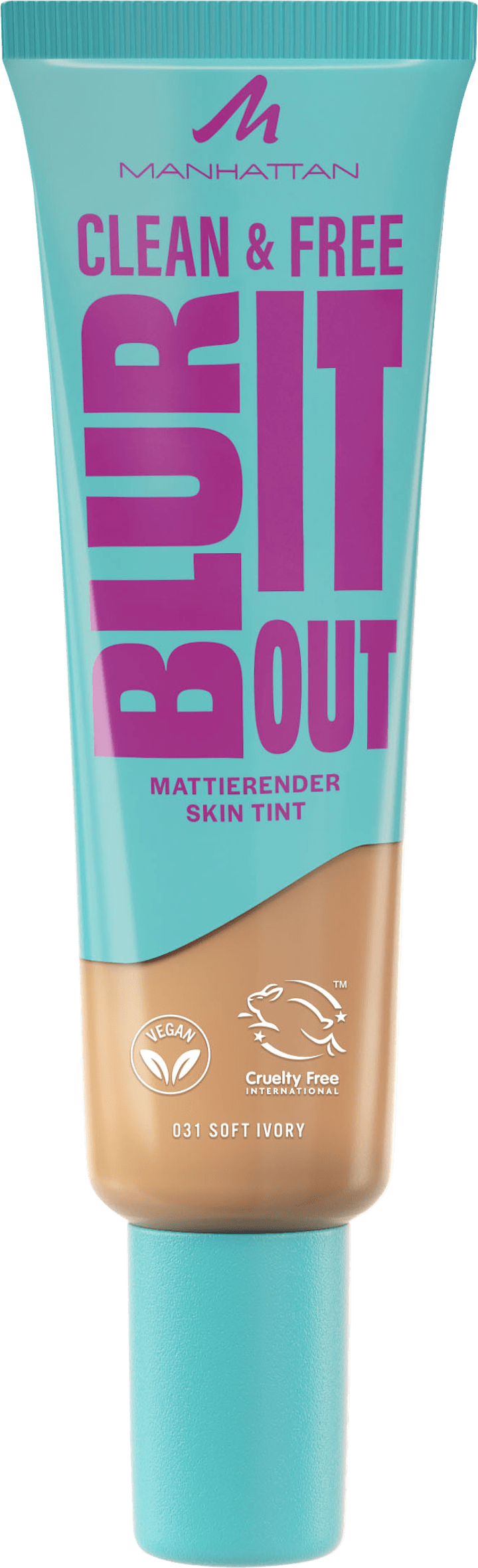 

Тональный крем MANHATTAN Cosmetics Foundation Clean & Free Blur It Out Skin Tint 31 Soft Ivory, 30 ml