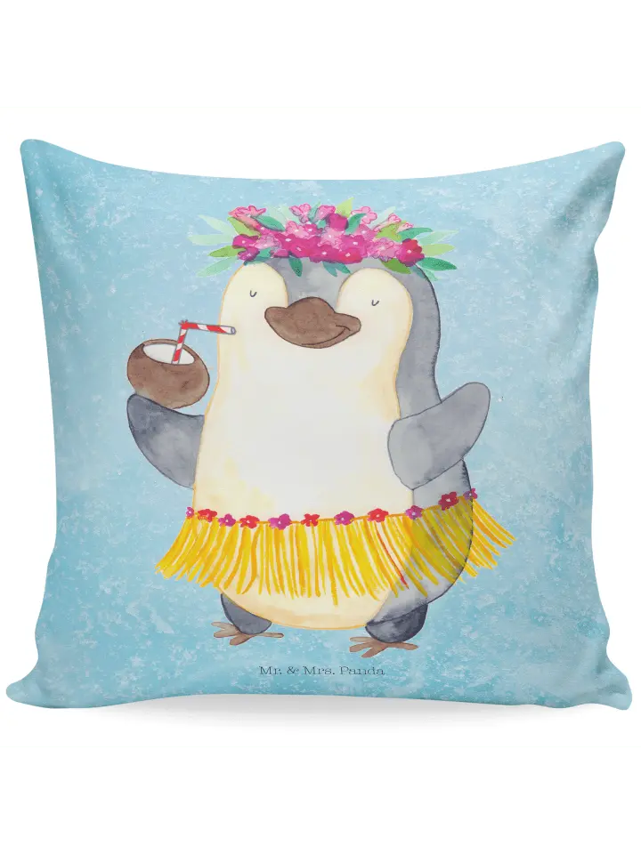 

Подушка Mr & Mrs Panda 40x40 Pinguin Kokosnuss, цвет eisblau