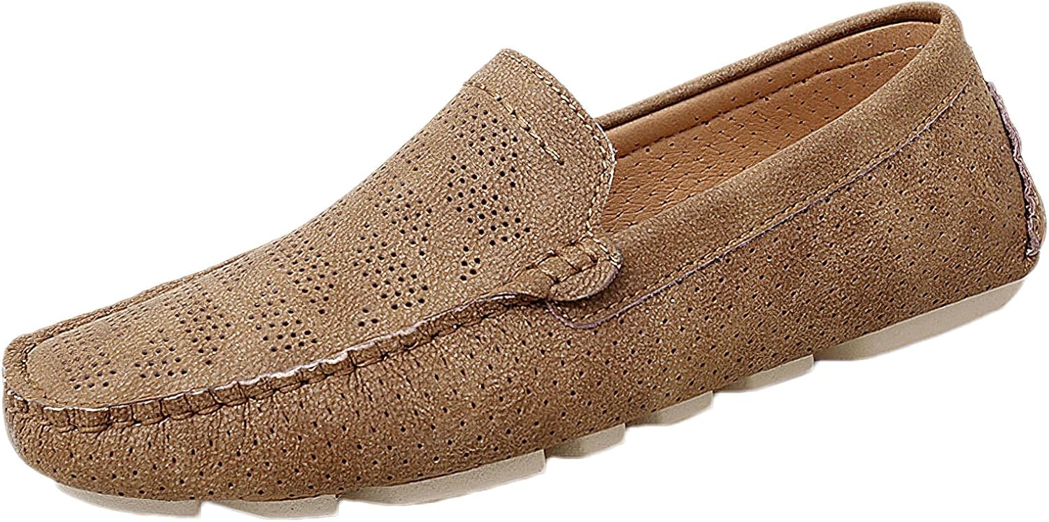 

Мужские летние дышащие кожаные мокасины с вырезами ANUFER, коричневый