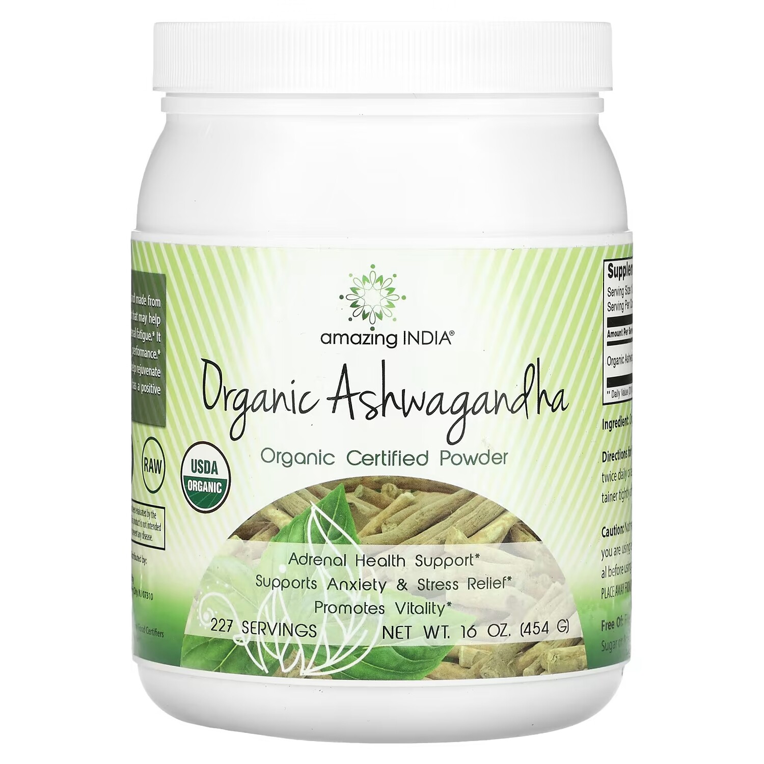 

Порошок органический Amazing India Ashwagandha, 454 г