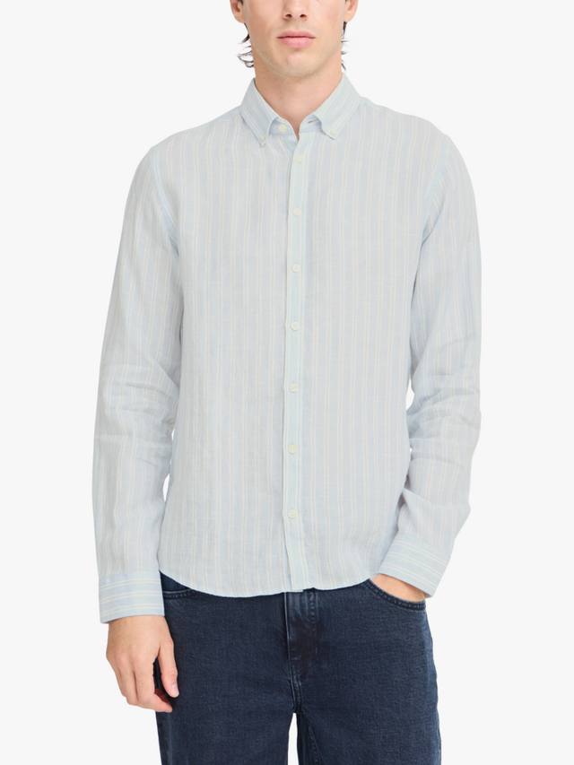 

Даллас рубашка Regular Fit из льняной смеси в полоску Casual Friday, Chambray Blue