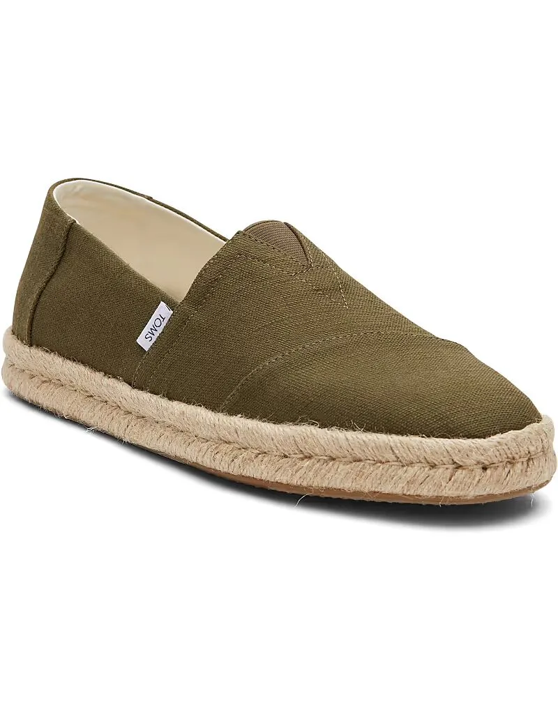 Туфли Toms Alpargata rope 2.0 оливкового цвета — фото 4