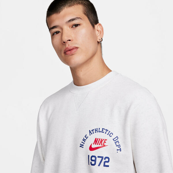 Рубашка sportswear club fleece crew-neck sweatshirt 'white' Nike, мультиколор — фото 3
