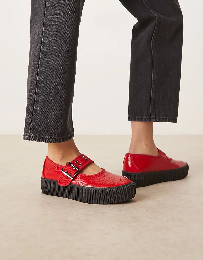 Кроссовки Vans Mary Jane на платформе в цвете красный металлик