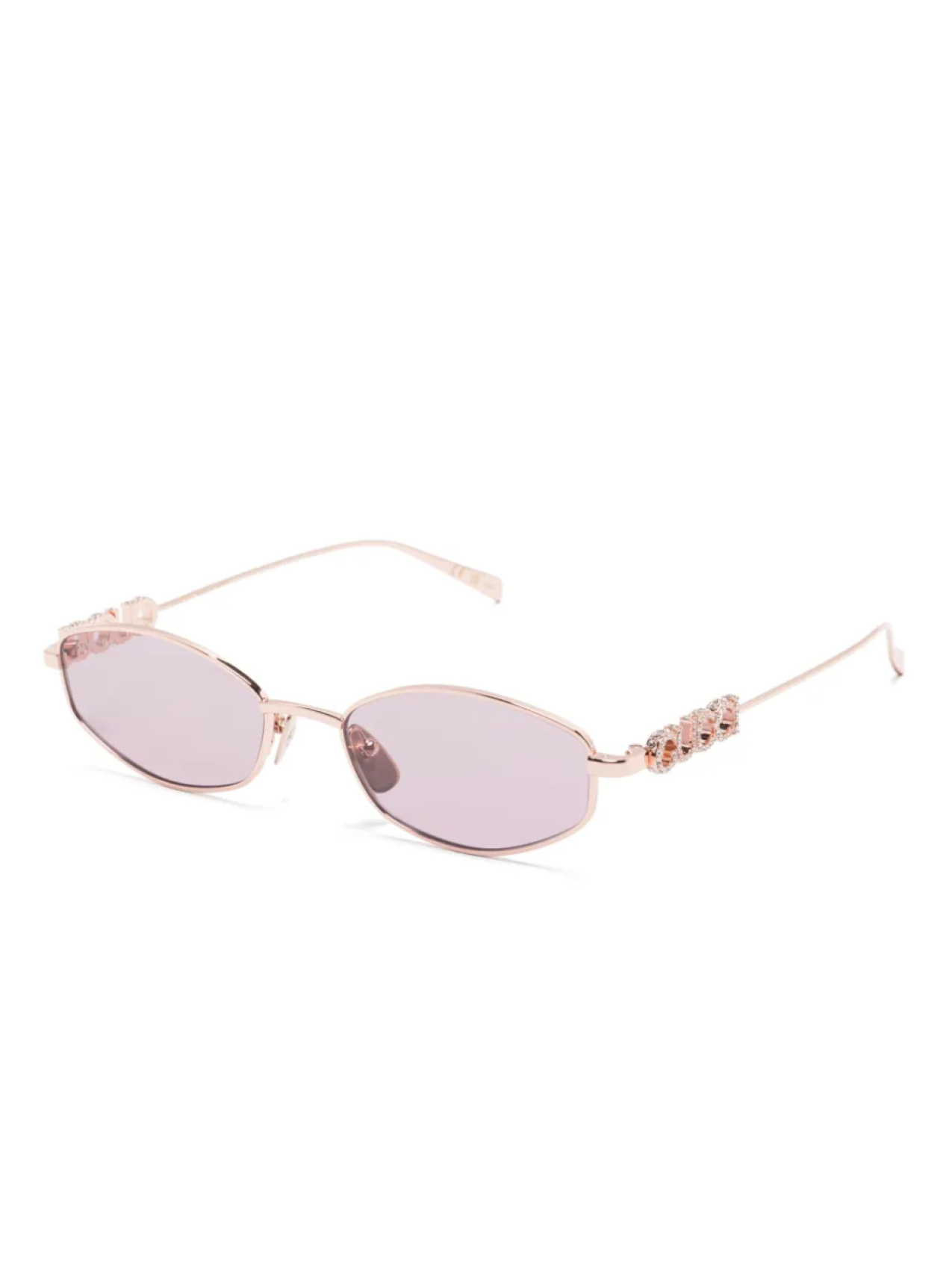 Gucci Eyewear солнцезащитные очки в овальной оправе, золотой — фото 2