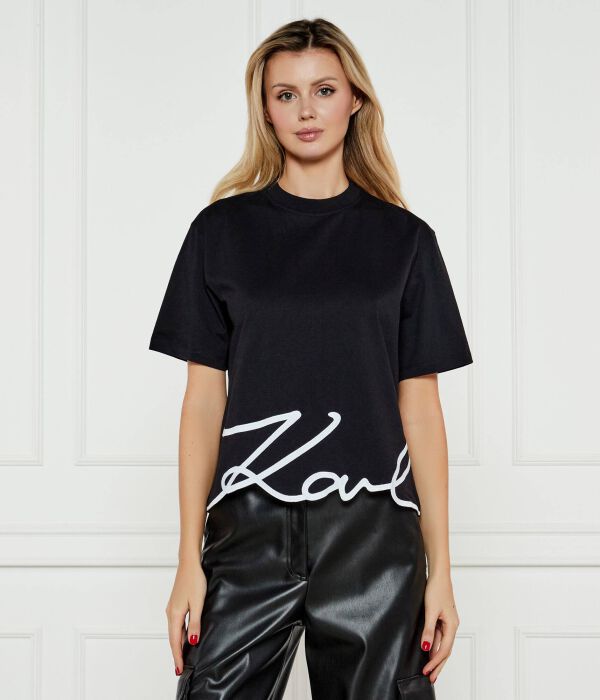 

Футболка с фирменным подолом Regular fit Karl Lagerfeld, черный