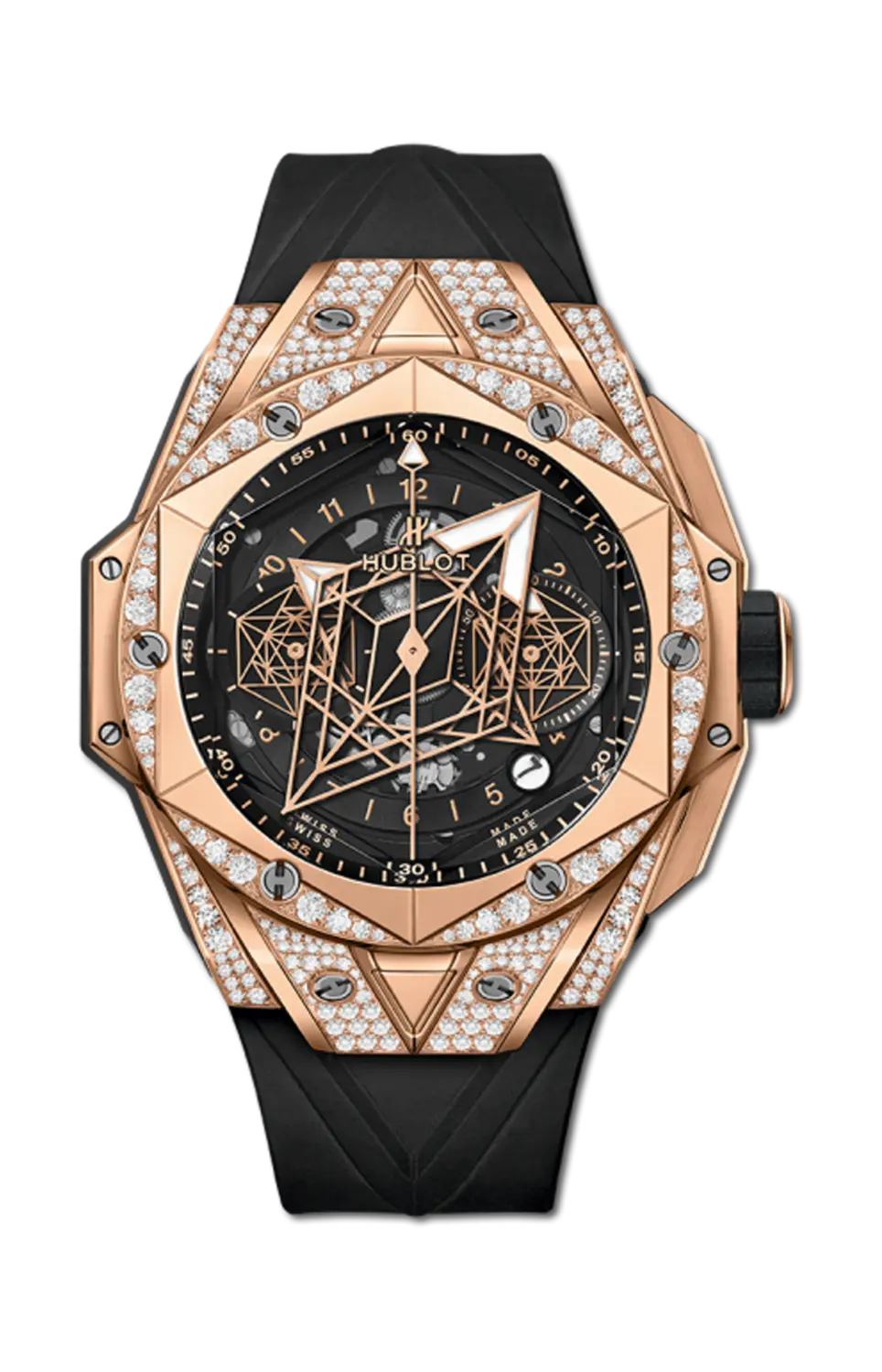 

Часы big bang sang bleu ii king gold pave 45 мм Hublot