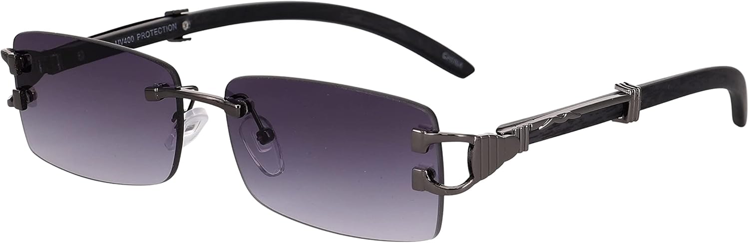 

Безупречные - Мужские модные золотистые стильные очки с прозрачными линзами, прямоугольные, в стиле ретро, ​​без оправы, солнцезащитные очки для женщин FLAWLESS EYEWEAR, Black Frame Smoke Lens